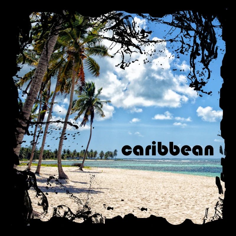 Plage de sable solitaire dans les Caraïbes