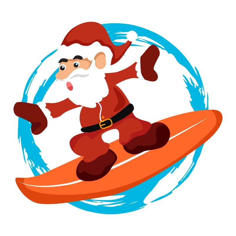 Noël Père Noël Surf - Idée de cadeau
