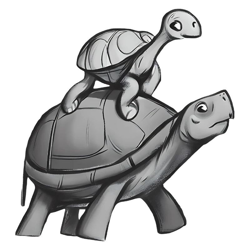 Turtle rides on turtle