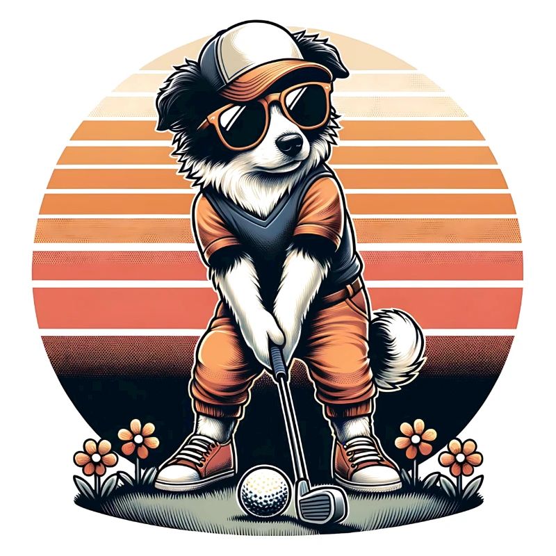 Design de golf Funny Border Collie pour les golfeurs