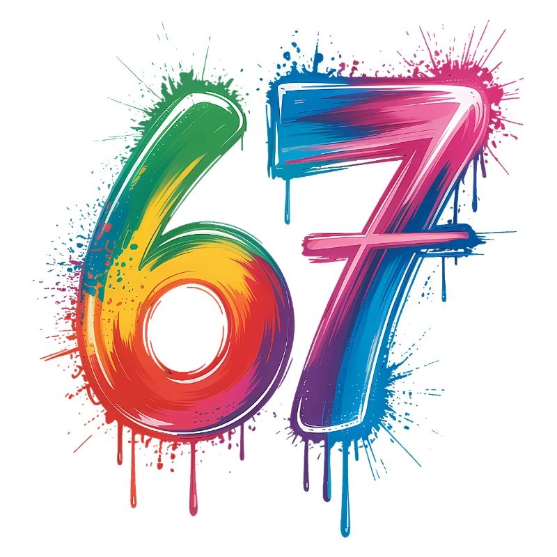 Sechs-Sieben-Farb-Spritzer