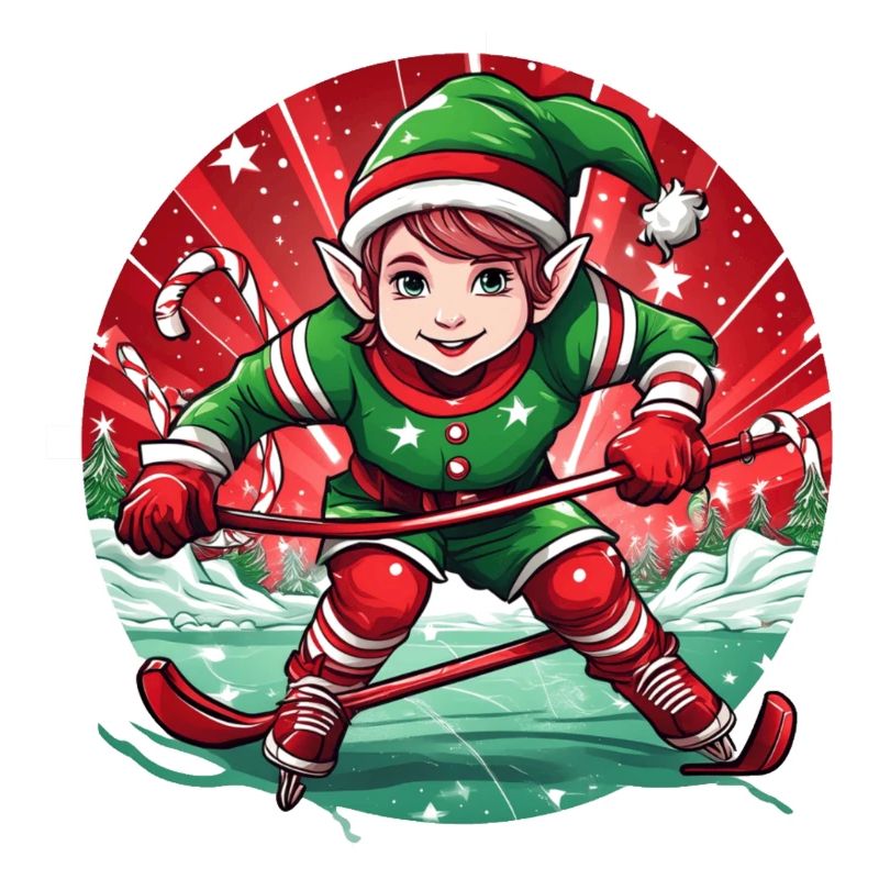 Hockey sur glace elfe de Noël