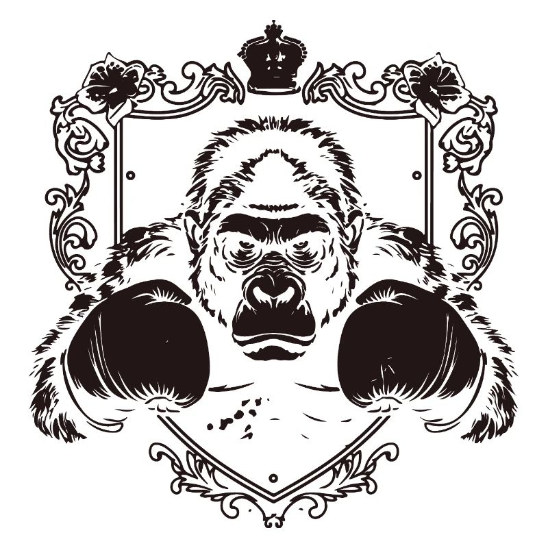 Gorilla with fighting pose