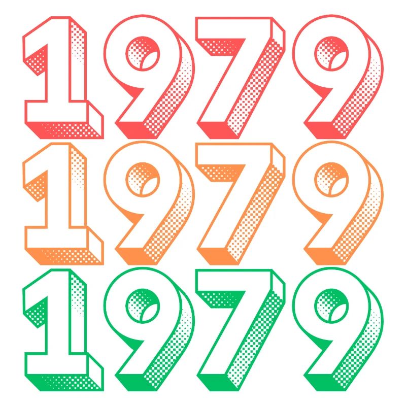 Neon Retro 1979 Jahresdesign