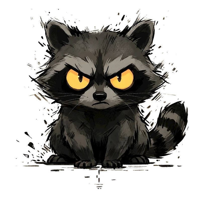 Raccoon - Grumpy & Bold Trash Panda