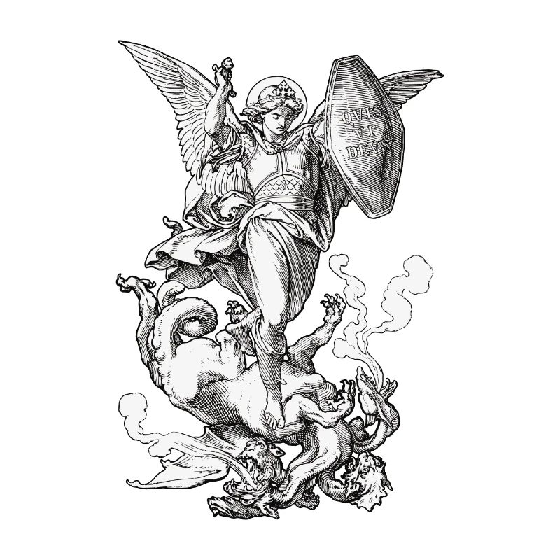 Erzengel Sankt Michael bekämpft den Drachen