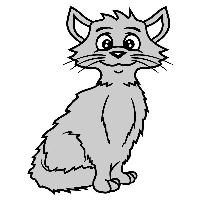 Hübsche Katze Guckt Glücklich Fröhlich Lächelnd