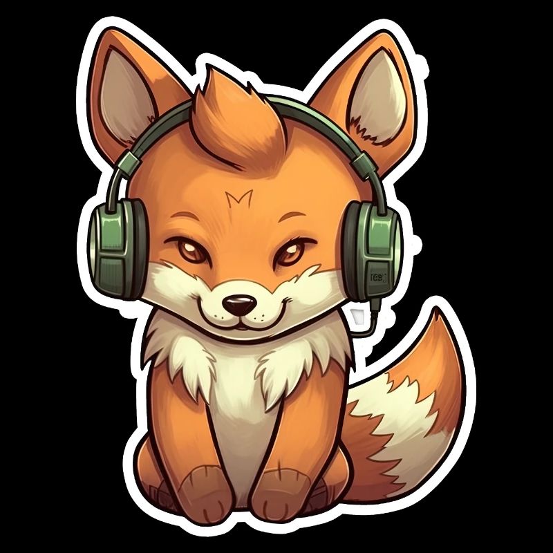 A cute fox playing video games