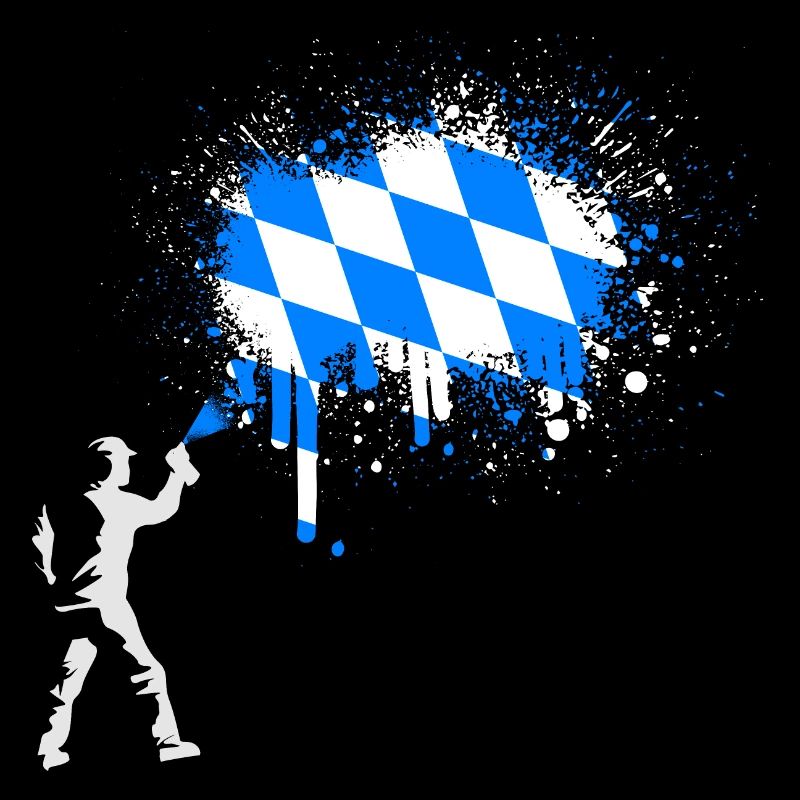Bayern Flagge Graffiti Farbspritzer