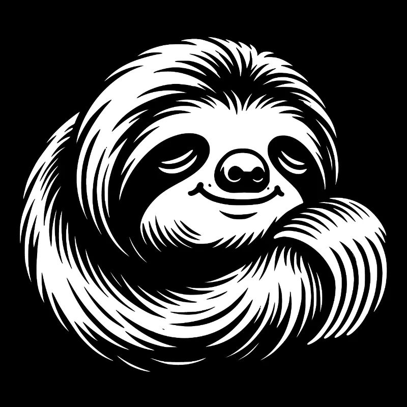 Cute sleepy sloth getting calm