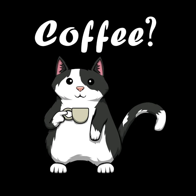 Cute Cat Coffee Monday Office Lazy