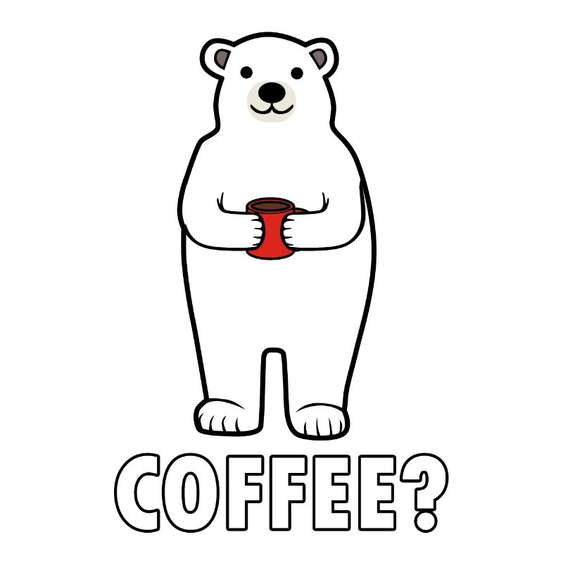 Cute Polar Bears Coffee Monday Tired Office