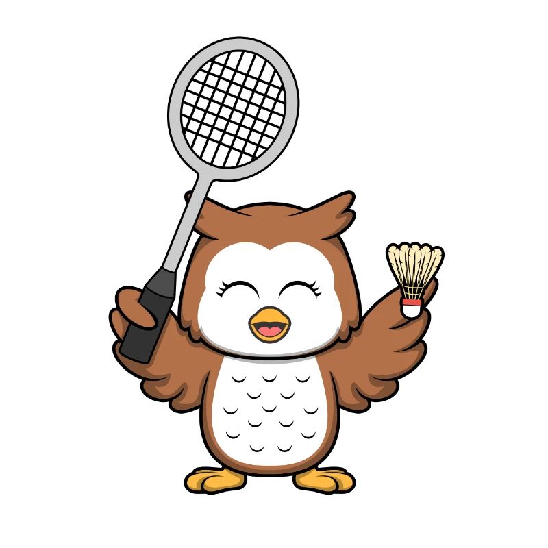 Badmintonschläger Eule Playing Badminton Hobby
