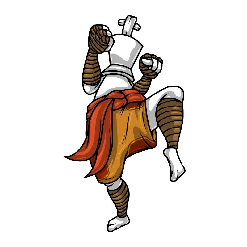Roi d’échecs comme un combattant de Muay Thai Échecs