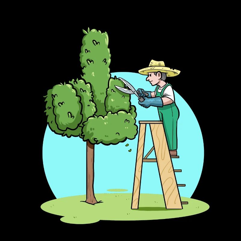 Gartengärtner Schnitthecke Mittelfinger Gartenarbeit