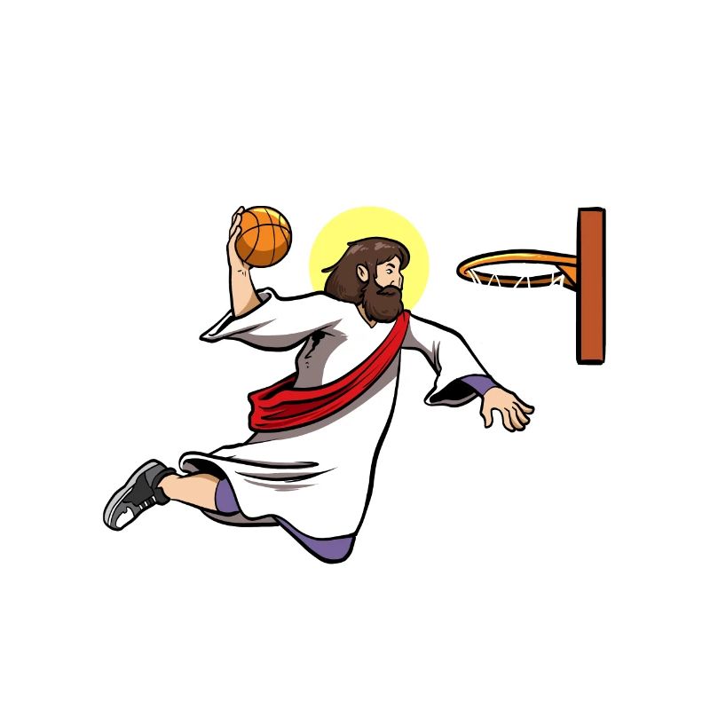 Basketteur Dunking Baskeball Jesus