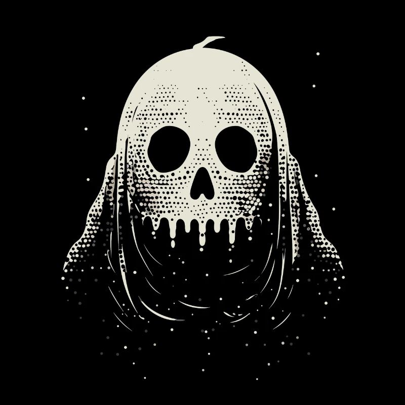 Ghost head with a pumpkin face