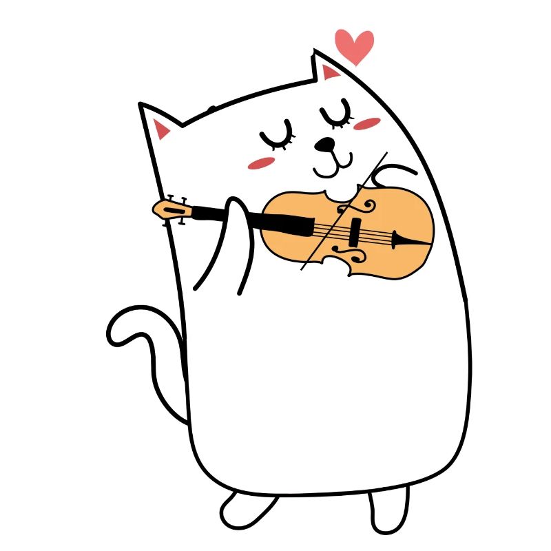 Katze spielt Violine Geschenk Tier oder Violinist