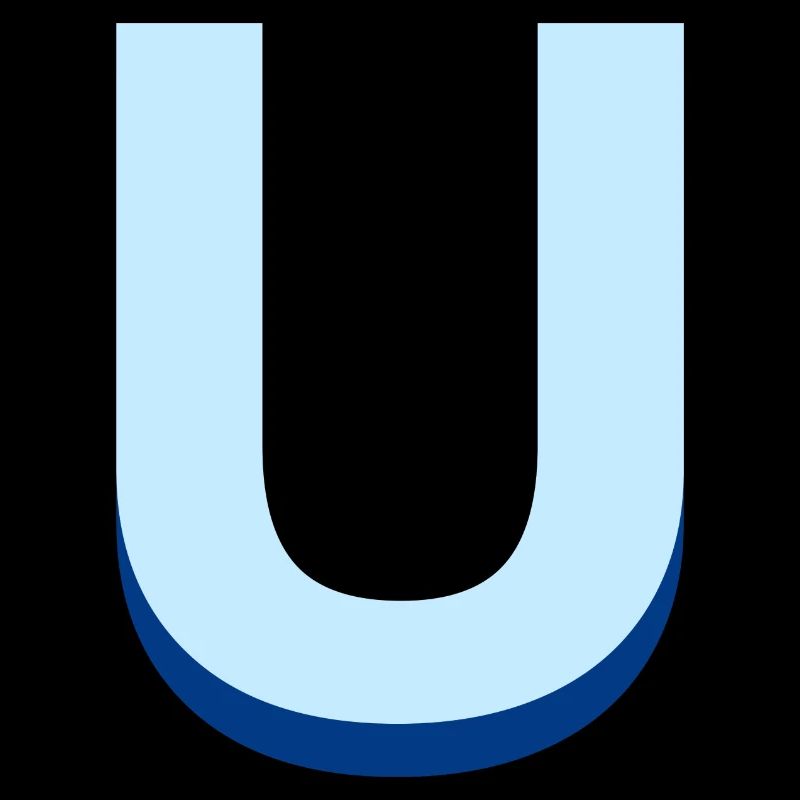 Lettre u bleu pop et moderne