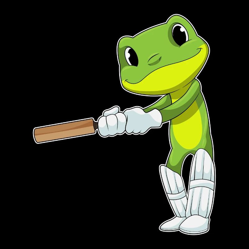 Cricket de grenouille avec batte de cricket