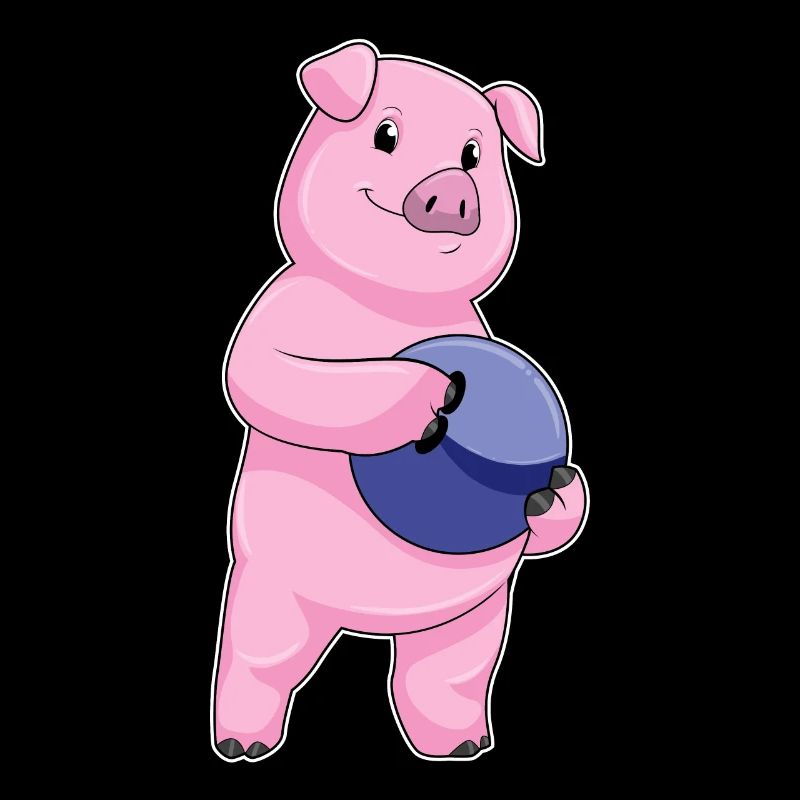 Bowling cochon avec boule de bowling