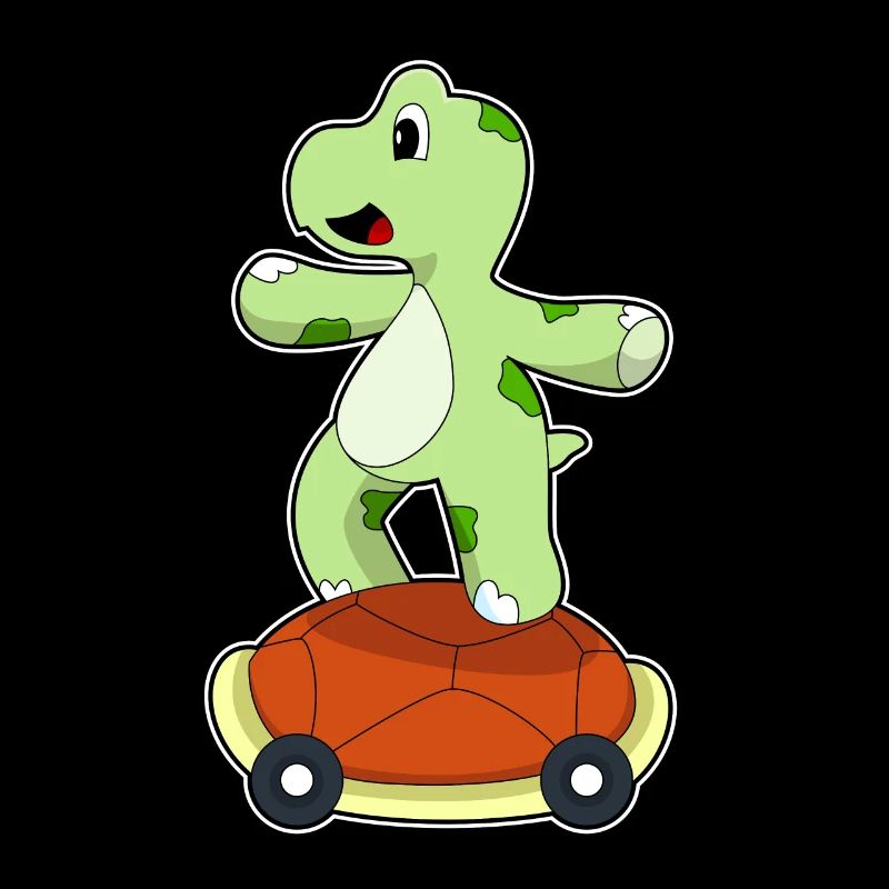 Turtle with shell as skateboard