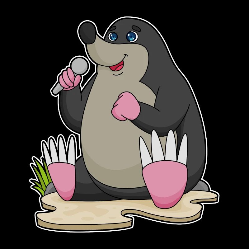 Mole en tant que chanteuse avec microphone