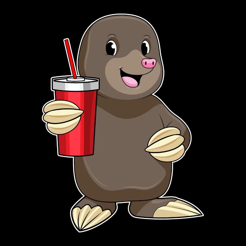 Mole with drinking cup
