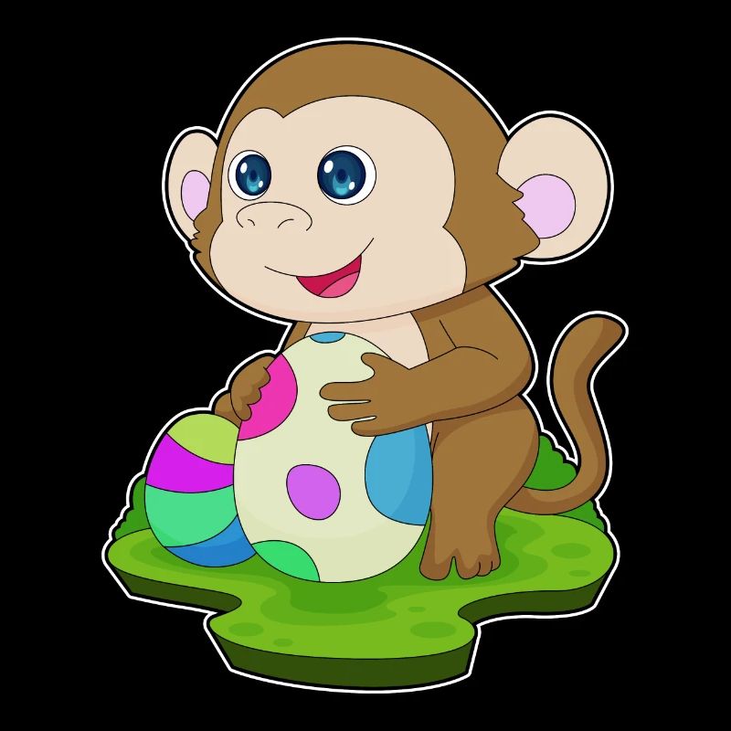 Oeufs de Pâques de Pâques singe