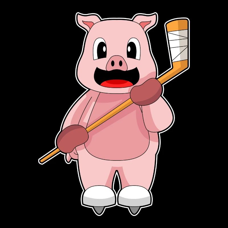 Schwein Eishockey Eishockeyschläger
