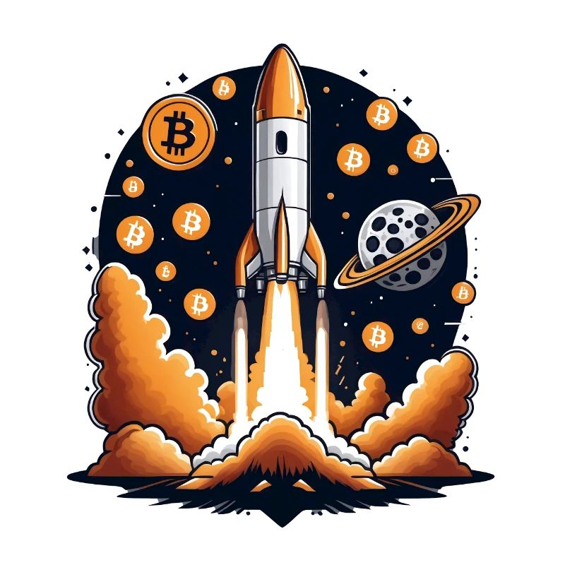 Bitcoin Krypto Crypto to the Moon Geschenk
