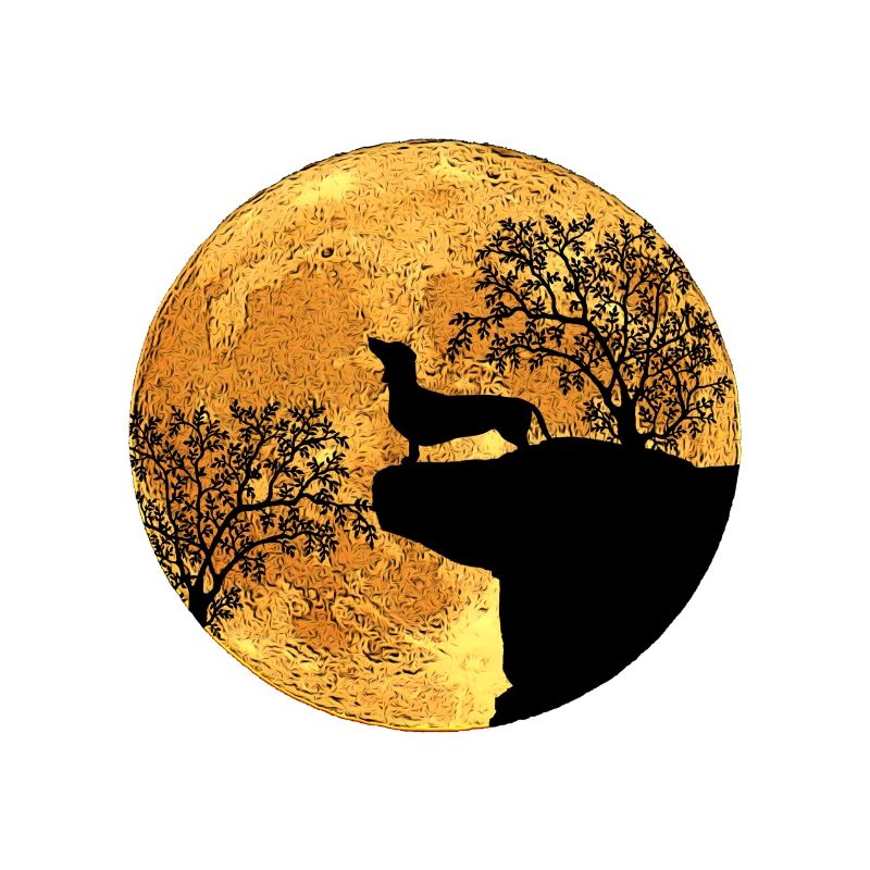 Teckel devant la lune