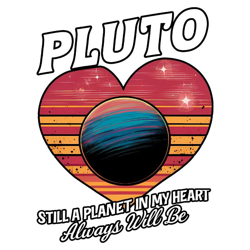 Pluton Still Une planète Dans Mon Cœur Nostalgique Rétro