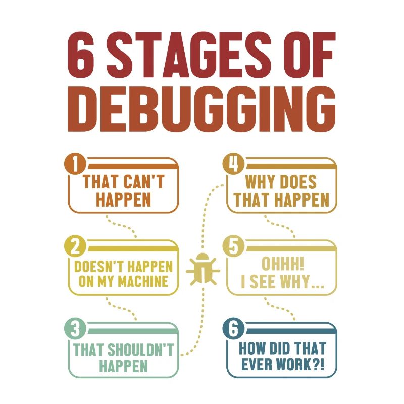 6 Stages of Debugging Software Engineer Coder
