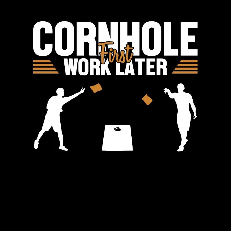 Cornhole d’abord travail plus tard pouf sacs de jeux Planches