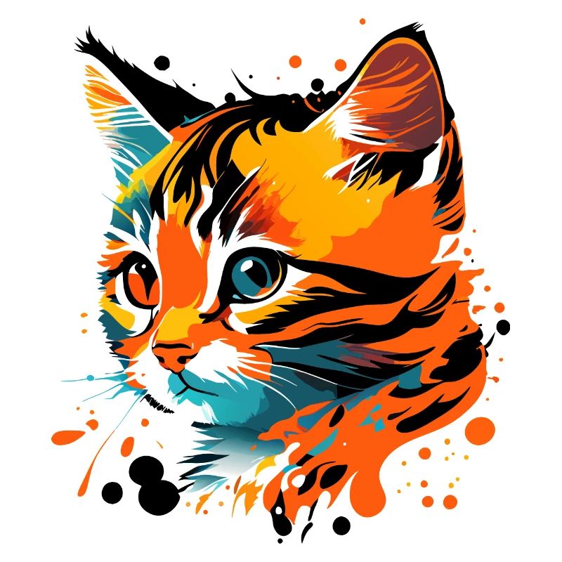 mignon, chaton coloré, chat