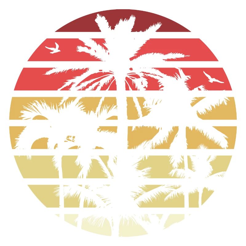 Palm Trees Retro Sun