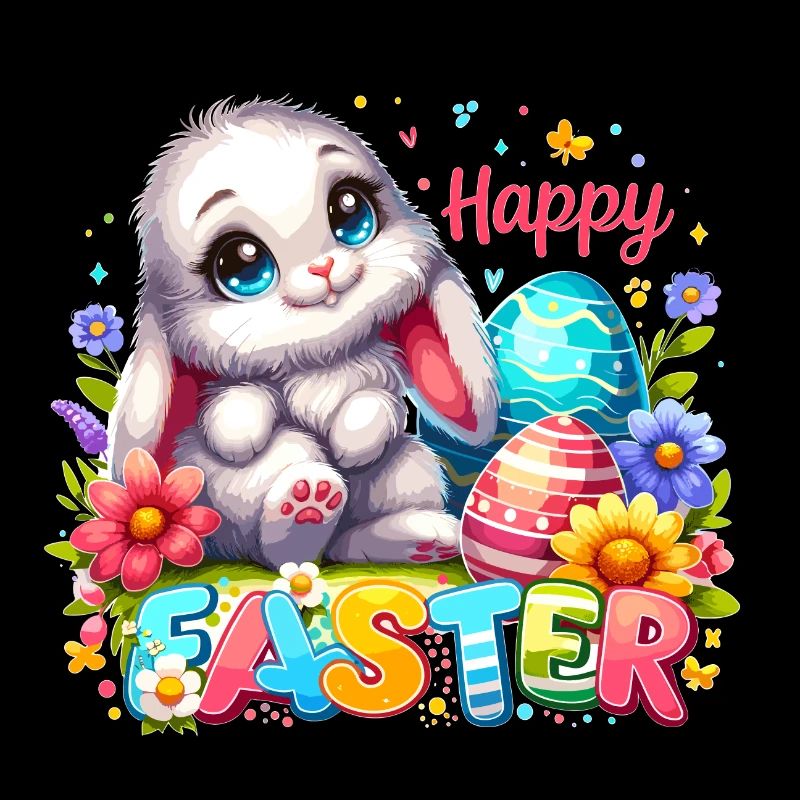 Happy Easter - Easter Bunny Illustration
