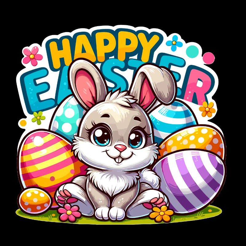 Happy Easter - Easter Bunny Illustration