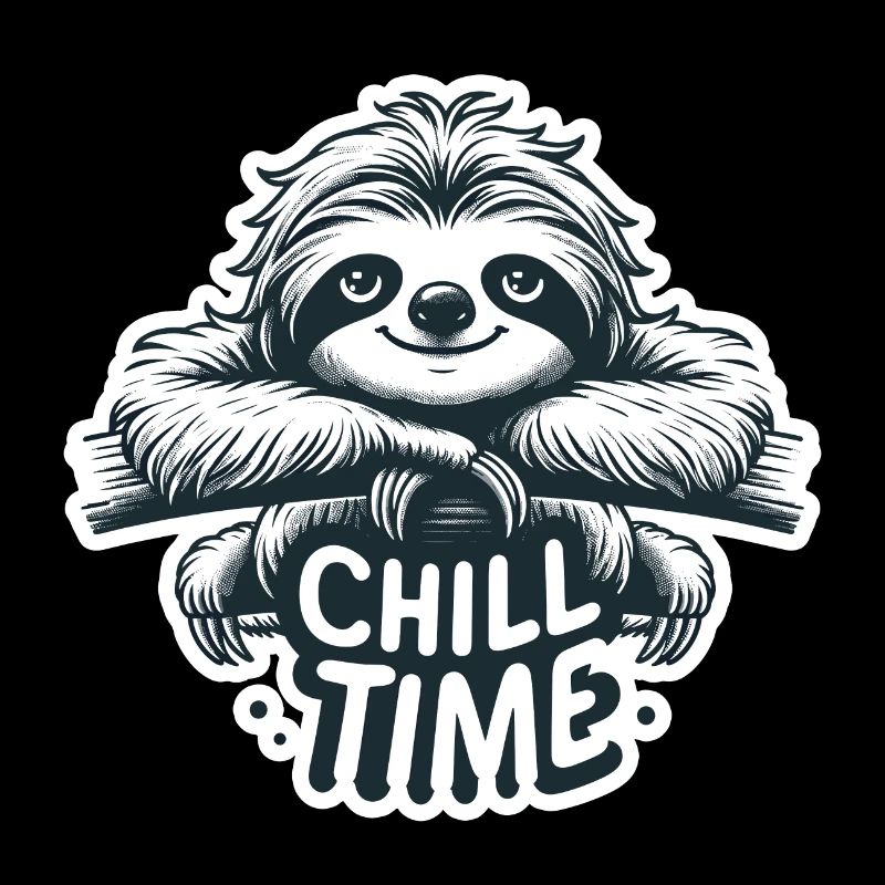 Chill Time - Sloth Illustration