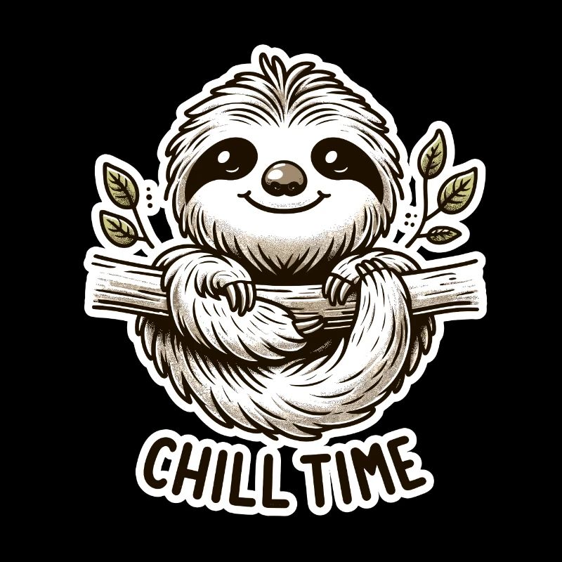 Chill Time - Sloth Illustration