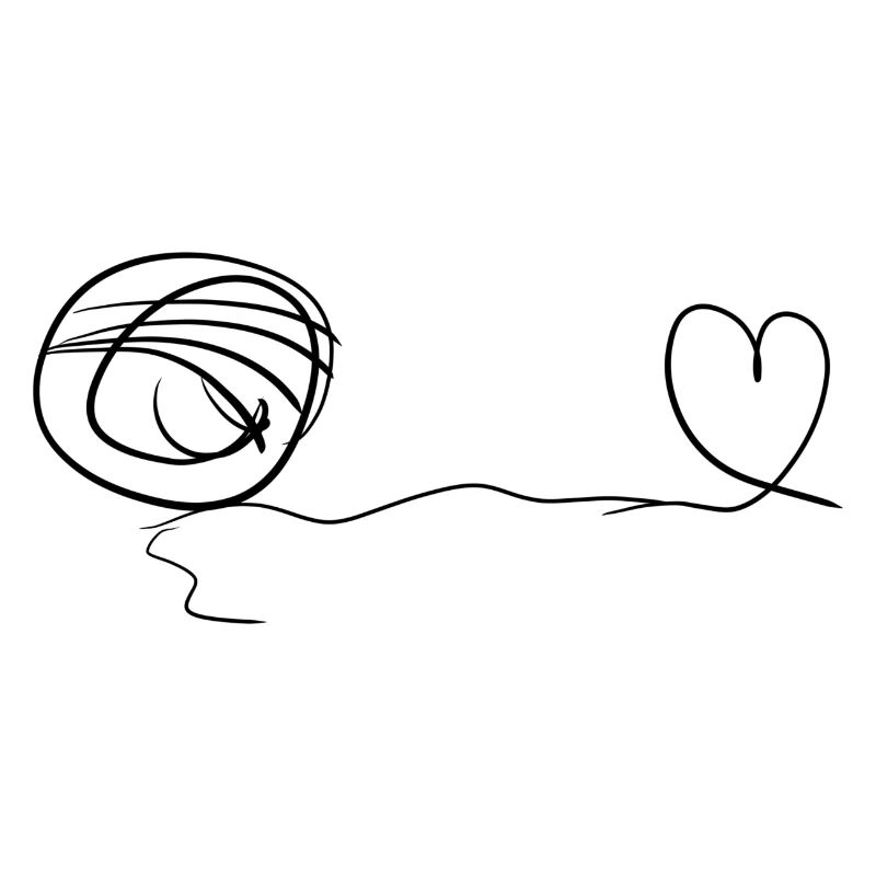 line thread heart love loop