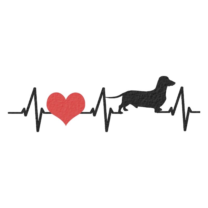 Hund Vierbeiner Dackel Herzschlag Geschenk Liebe