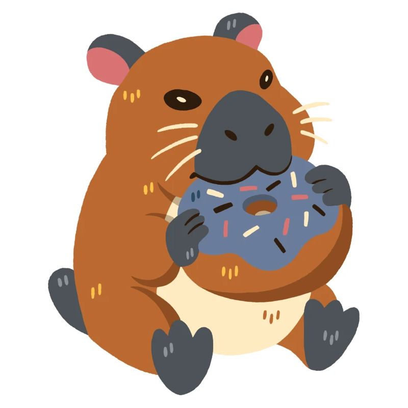 Capybara with donut