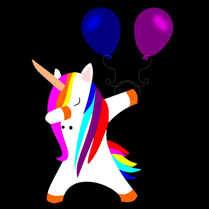 dabbing uncorn Einhorn Einhörner mit Luftballons