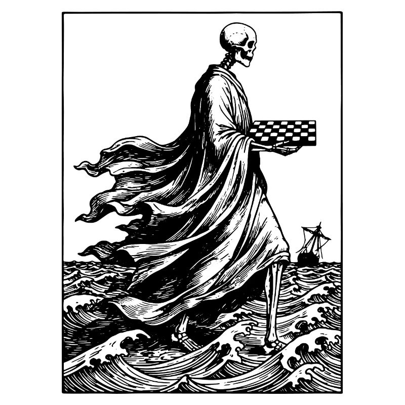 Skeleton joue aux échecs