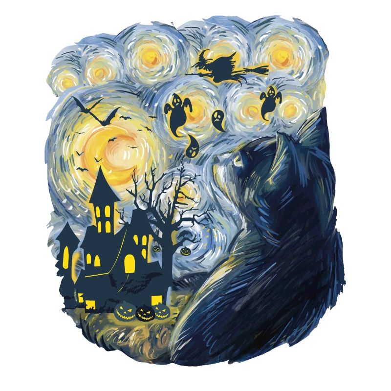 Spooky Evening With Pumpkins Ghosts