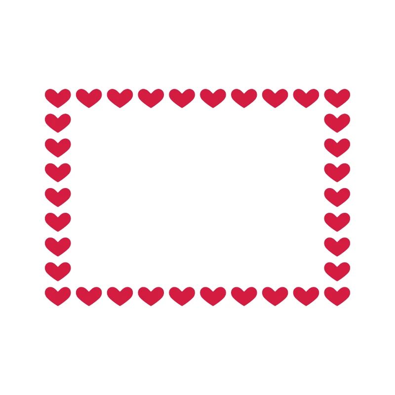 Rectangle frame box heart customizable red