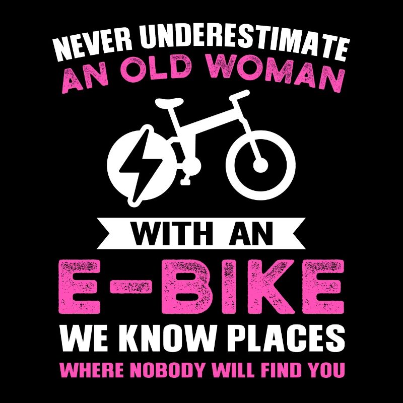 Frau mit einem E-Biking Electric Bicycle Geschenk