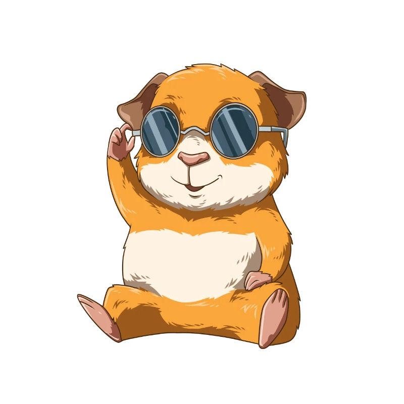 Mignon petit cochon d'Inde avec des lunettes de soleil